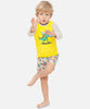 T shirt Maillot de bain anti uv manches longues jaune avec motif dinosaure "Dinosaure" avec protection solaire UPF50+ pour bébé et enfant garçon