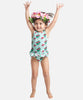 Maillot de bain 1 pièce anti uv pour bébé et enfant fille avec motifs flamants roses et jupette, offre une protection solaire UPF50+