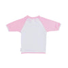 T-shirt Maillot de bain rose et blanc anti uv "Just dance" pour enfant fille avec protection solaire UPF50+