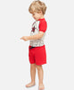 Short maillot de bain anti uv rouge pour bébé et enfant garçon avec une protection solaire UPF50+ -  Deauville