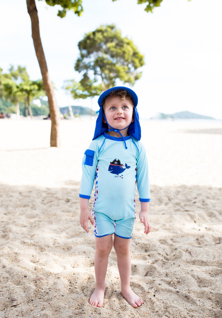 casquette anti uv waterproof bleu pour bébé et enfant garçon