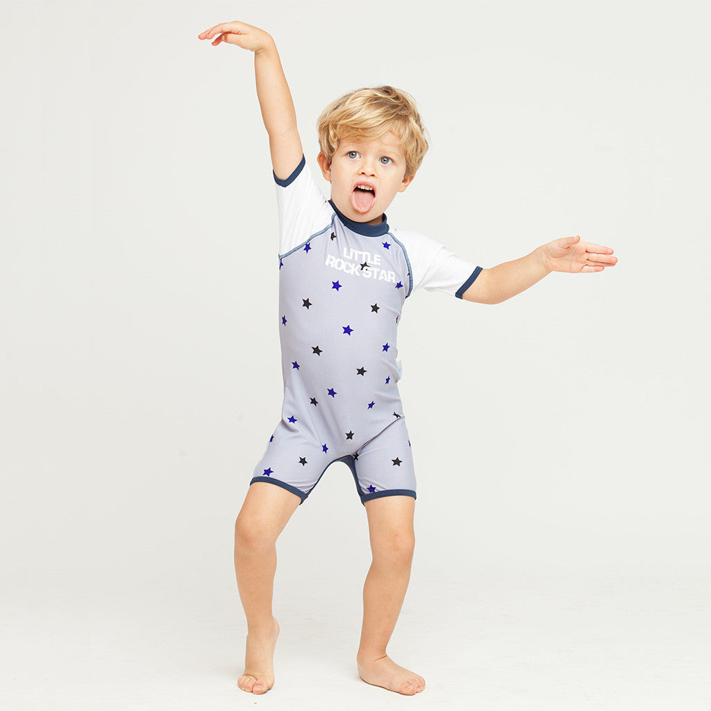 Combinaison maillot de bain anti uv little Rock Star pour bébé et enfant garçon avec protection solaire UPF50+