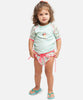 T-shirt Maillot de bain turquoise et rose anti uv "ice cream" pour bébé et enfant fille avec protection solaire UPF50+ et motif crème glacée
