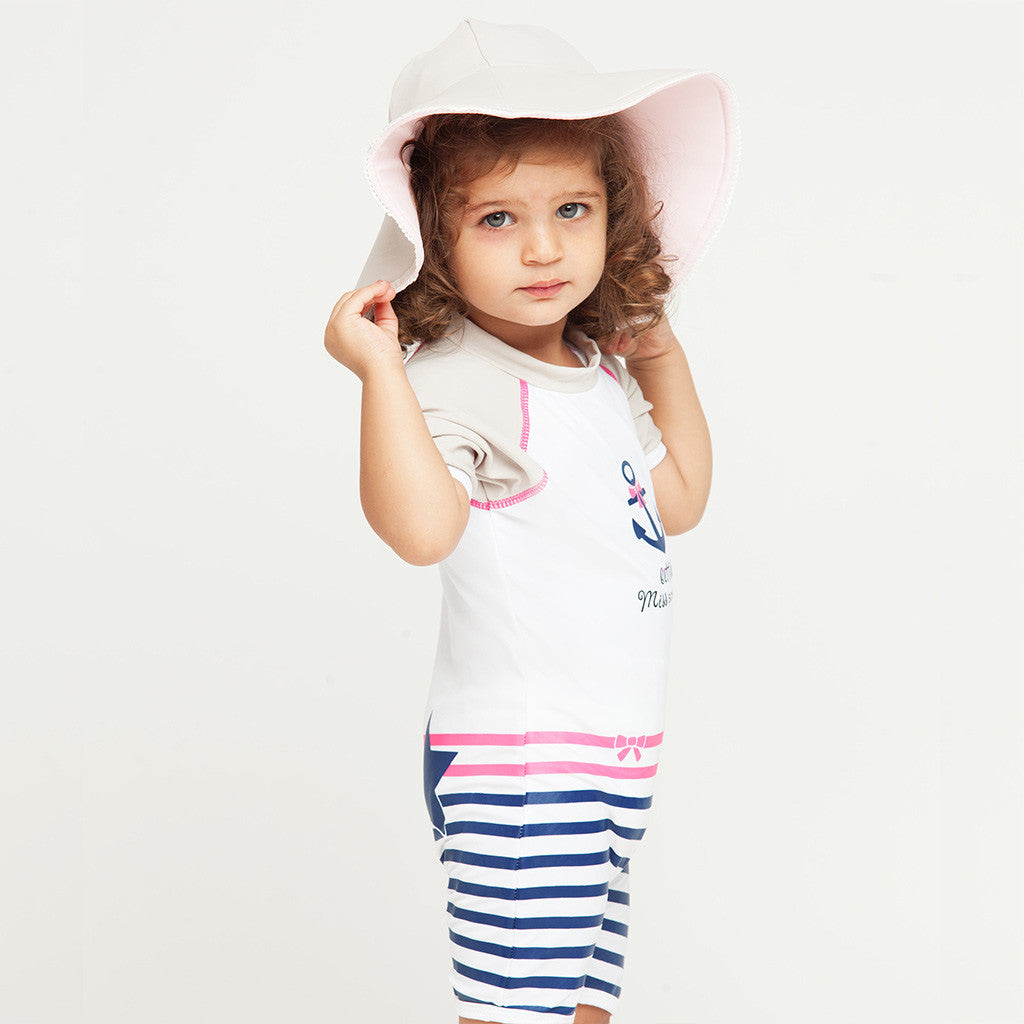 Combinaison body maillot de bain anti uv Little Miss Scherrer protection solaire UPF50+ pour bébé et enfant fille