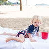 Couche Maillot de bain Anti-UV ajustable DEAUVILLE rayure style marin pour bébé garçon avec protection UPF 50+