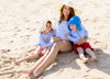 T-shirt maillot de bain maternité manches longues avec rayures bleus, style marin pour femme enceinte "Collection marine" et protection solaire UPF50+, peut s'assortir avec le maillot de bain des enfants 