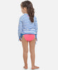 T-shirt Maillot de bain rayé bleu style marin anti uv "Marine" pour enfant fille avec protection solaire UPF50+