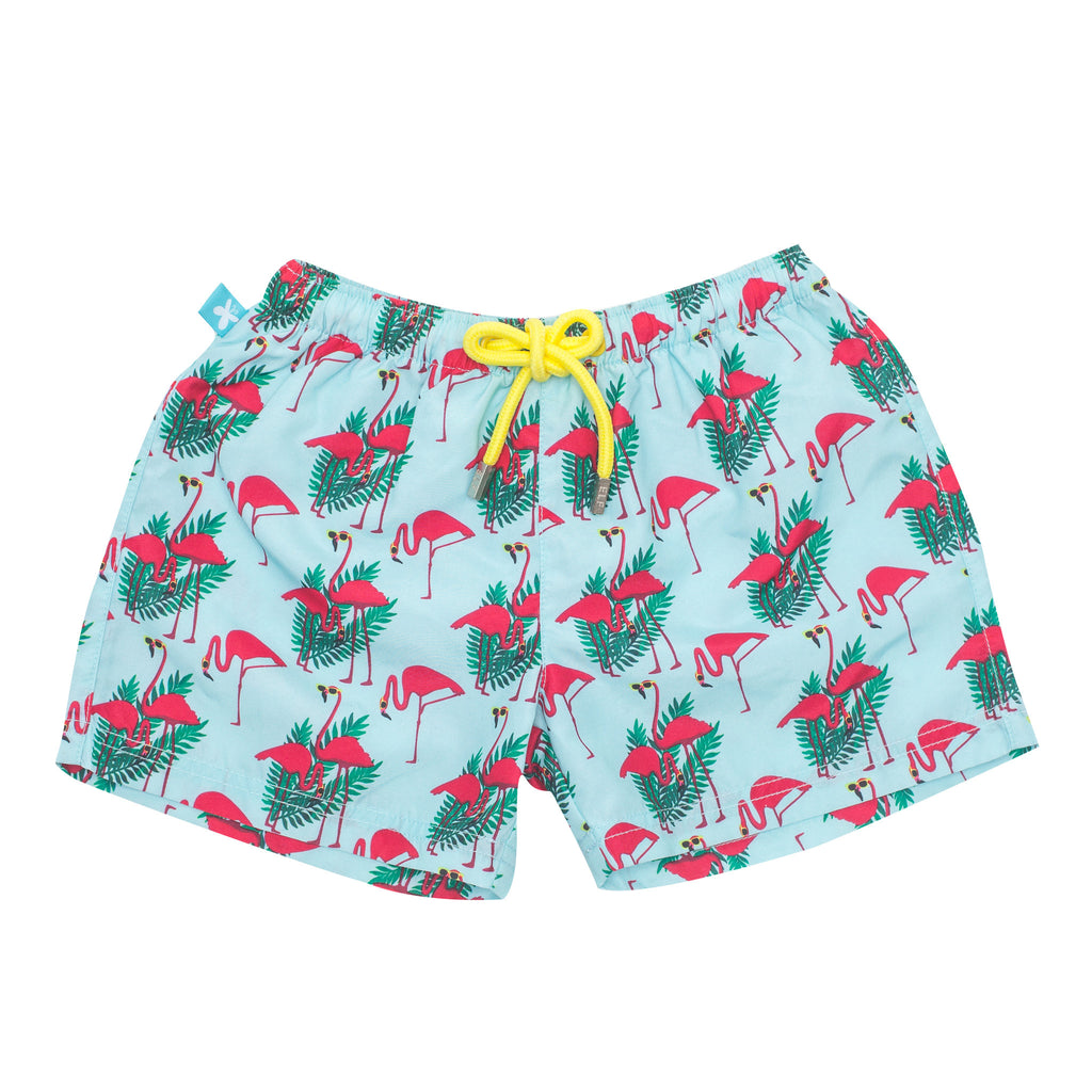 Short Maillot de bain Anti-UV pour homme avec motifs flamants roses qui peut s'assortir avec le short flamingo des enfants, offre une protection UPF50+
