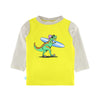 T shirt Maillot de bain anti uv manches longues jaune avec motif dinosaure "Dinosaure" avec protection solaire UPF50+ pour bébé et enfant garçon